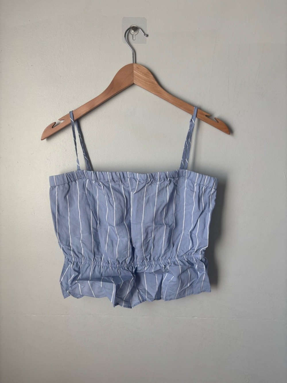 Dynamite Blue Striped Smocked Tube Top | Removable Straps | Size M | GUC